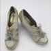 Michael Kors Shoes | Michael Kors High Heel Wedge Sneakers | Color: Cream/Gold | Size: 7