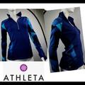 Athleta Jackets & Coats | Athleta Running Wild Half Zip 2.0 Activewear Pullover Work Out Training Jacket | Color: Black/Blue | Size: Xs