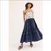 Free People Dresses | Free People Sweet Summer Mixed Print Tiered Cotton Maxi Dress | Color: Blue/Cream | Size: M