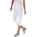 Plus Size Women's Essential Stretch Capri Legging by Roaman's in White (Size 38/40)
