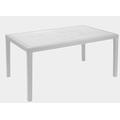 Dmora - Gartentisch Imola, Feststehender rechteckiger Tisch, Mehrzweck-Gartentisch mit Rattan-Effekt, 100 % Made in Italy, Cm 138x78h72, Weiß