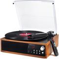 DIGITNOW Bluetooth Record Player, 3-Speed Turntable w/ Stereo Speakers in Brown | 14.65 H x 13.3 W x 7.36 D in | Wayfair B700