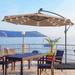 Arlmont & Co. 10Ft. Patio Offset LED Umbrellas Outdoor Hanging Umbrella, 50+ UV Protection Cantilever Outside Umbrellas For Yard | Wayfair