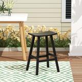 Rosalind Wheeler Waretown Patio Bar Stool Plastic in Black | 29 H x 20.5 W x 17 D in | Wayfair FB0B65A274E2476FB6CED6B885568C6C