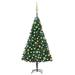 The Holiday Aisle® Artificial Pre-lit Christmas Tree w/ Ball Set Holiday Decoration PVC, Metal in Green/Orange | 31.5 W in | Wayfair