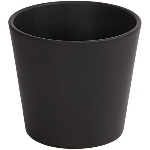Gute Wahl Übertopf, ø 32 cm, Höhe 27 cm, Keramik, glasiert, dunkelgrau - Dehner