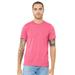Bella + Canvas 3413C Triblend T-Shirt in Charity Pink Trbl size 2XL 3413, B3413, BC3413