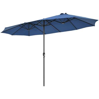 Costway 15 Feet Patio Double-Sided Umbrella with H...