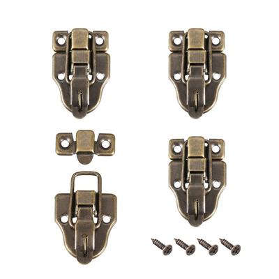 Box Latch, 62mm x 40mm Retro Style Decorative Hasp Jewelry cases Catch 4 pcs - Bronze - 62x40mm,4 pcs(w lock hole)