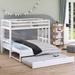 Twin over Twin Wood Bunk bed with Trundle and Convertible Down Bed