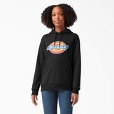 Dickies Women's Water Repellent Logo Hoodie - Black Size L (FW203)