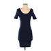 Forever 21 Casual Dress - Bodycon: Blue Solid Dresses - Women's Size Small