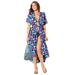 Plus Size Women's Chloe Tie-Front Cover Up Duster by Swimsuits For All in Floral Garden (Size 10/12)