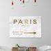 House of Hampton® Paris to LA Road Sign Marble by Oliver Gal - Wrapped Canvas Textual Art Print Canvas, Wood | 16 H x 24 W x 1.5 D in | Wayfair