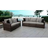 River Brook 5 Piece Outdoor Wicker Patio Furniture Set 05a Synthetic Wicker/All - Weather Wicker/Wicker/Rattan | 29.5 H x 128 W x 100 D in | Wayfair