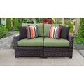 River Brook 2 Piece Outdoor Wicker Patio Furniture Set 02a Wicker/Rattan in Brown kathy ireland Homes & Gardens by TK Classics | Wayfair