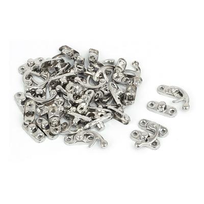 Gift Box Right Swing Arm Clasp Latches Catch Toggle Hasp 20PCS - Silver Tone