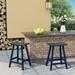 Polytrends Laguna HDPE All Weather Poly Outdoor Patio Bar Stool - Saddle Seat 24" (Set of 2)
