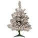 2' Medium Flocked Madison Pine Artificial Christmas Tree Clear Lights - 2 Foot