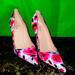 Kate Spade Shoes | Kate Spade Shoes Kate Spade Licorice Pink Rose Garden Print Heels 9 12 B | Color: Pink | Size: 9.5