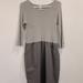 Anthropologie Dresses | Anthropologie Amadi Lea Two Tone Colorblock Cozy Dress Womens Size Xs | Color: Gray | Size: Xs