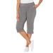Plus Size Women's French Terry Stars Aligned Capri by Catherines in Grey Stars (Size 3X)