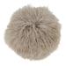 100% Wool Mongolian Lamb Fur Throw Pillow With Poly Filling in Fog - Saro Lifestyle 3564.FG13R