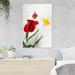 Red Barrel Studio® Yellow & Red Tulips In White Background - 1 Piece Rectangle Graphic Art Print On Wrapped Canvas in Green/Red | Wayfair