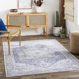 Navy 2'7" x 16' Area Rug - Langley Street® Heyward Machine Washable Oriental Ink Blue/Medium Brown Area Rug 31.0 x 0.04 in blue/green/indigo//Chenille | Wayfair