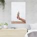 Red Barrel Studio® Person Holding Ice Cream Cone w/ Pink Ice Cream 1 - 1 Piece Rectangle Graphic Art Print On Wrapped Canvas in White | Wayfair