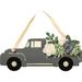 Gray Pickup Truck Filled with Flowers Hanging Decor Wood - Multi