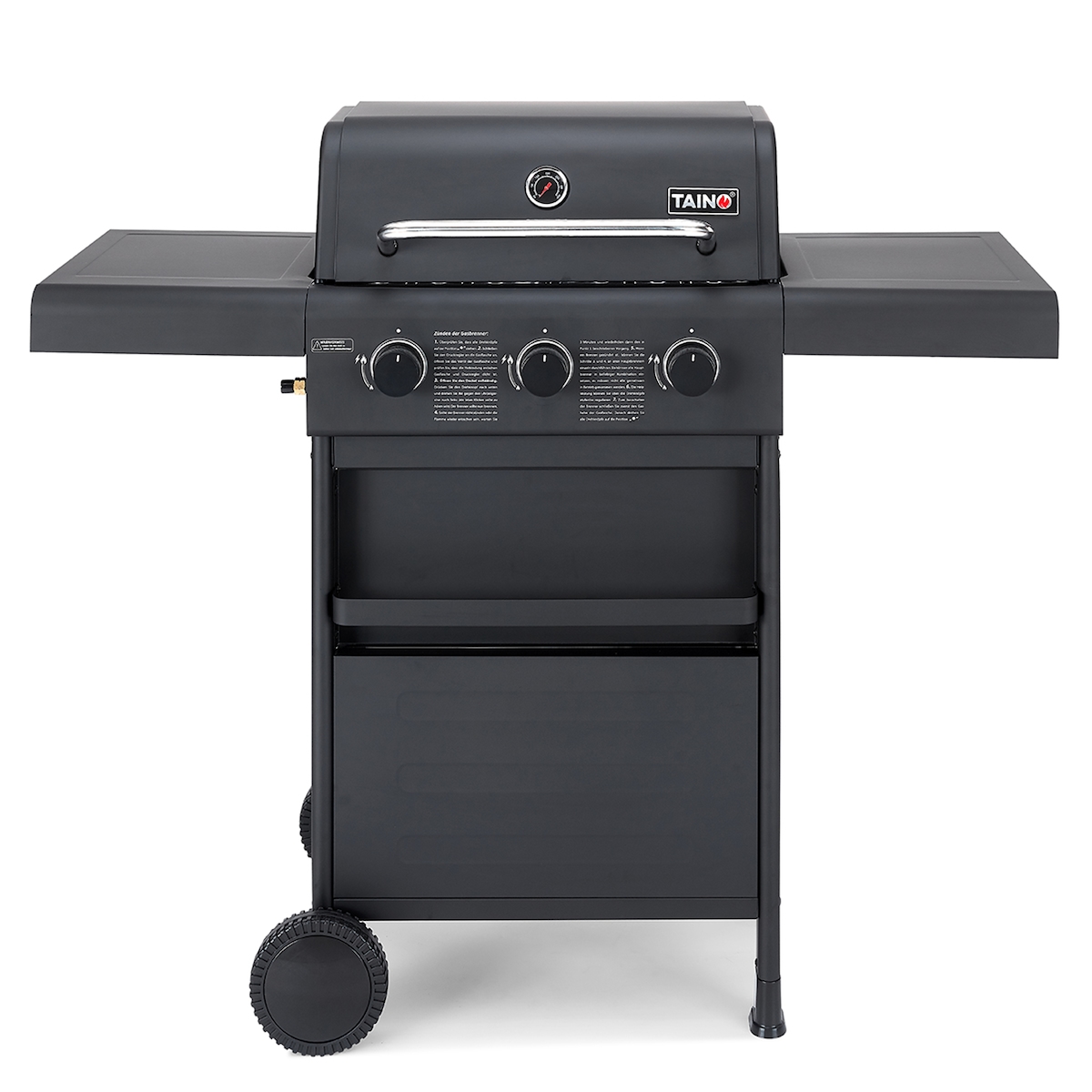 TAINO COMPACT 3+0 Gasgrill Grillwagen platzsparend Griller Gas Grill BBQ schwarz Image