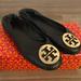 Tory Burch Shoes | Black And Gold Tory Burch Riva Ballet Flats | Color: Black/Gold | Size: 8.5