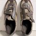Coach Shoes | Coach Kyra Sneakers Size 9 Brown Beige Logo Canvas Strap Flats Suede Trim Shoes | Color: Brown | Size: 9