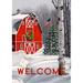 Toland Home Garden Welcome Winter Barn Polyester 18 x 12 in. Garden Flag in Gray/Red/White | 18 H x 12.5 W in | Wayfair 1112247