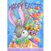 Toland Home Garden Easter Bunny Basket Polyester 18 x 12 in. Garden Flag in Blue/Gray/Pink | 18 H x 12.5 W in | Wayfair 1112291