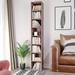 Millwood Pines Gracyn 8-Tier Narrow Bookshelf w/ Adjustable Shelves Wood in Brown | 70.9 H x 11.6 W x 9.3 D in | Wayfair