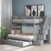 Twin over Twin/Full Wood Bunk Bed with Twin Size Trundle