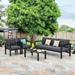 Gymax 4PCS Patio Conversation Furniture Set Outdoor Cushioned - See Details