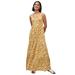 Plus Size Women's Tiered Maxi Dress by ellos in Honey Mustard White Print (Size 26/28)