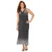 Plus Size Women's Terrace Ridge Maxi Dress by Catherines in Black And White Dot Border (Size 4X)