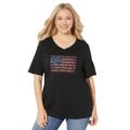 Plus Size Women's Stars & Shine Tee by Catherines in Black Flag (Size 1XWP)