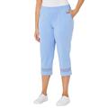 Plus Size Women's Suprema® Crochet Trim Capri by Catherines in French Blue (Size 5XWP)