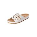 Wide Width Women's The Summer Slip On Footbed Sandal by Comfortview in White (Size 7 W)