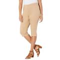 Plus Size Women's Everyday Cotton Twill Capri by Catherines in Sycamore Tan (Size 4XWP)