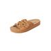 Wide Width Women's The Summer Slip On Footbed Sandal by Comfortview in Tan (Size 9 W)