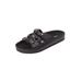 Extra Wide Width Women's The Summer Slip On Footbed Sandal by Comfortview in Black (Size 8 WW)