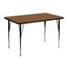 Flash Furniture Goddard 24"W x 48"L Rectangular HP Laminate Activity Table - Adjustable Legs Laminate/Metal in Brown | 30.25 H in | Wayfair