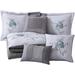 Canora Grey Cherra Microfiber 7 Piece Comforter Set Polyester/Polyfill/Microfiber in Gray/Blue | Queen Comforter + 2 Standard Shams | Wayfair