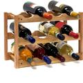 Relaxdays - Casier à bouteilles, petit, étagère à 3 niveaux pour 12 vins, h x l x p : 28 x 42,5 x
